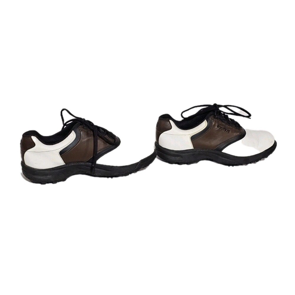 Footjoy Golf Shoes Mens Greenjoys Size 10 Brown/White Soft Cleats - Picture 6 of 9